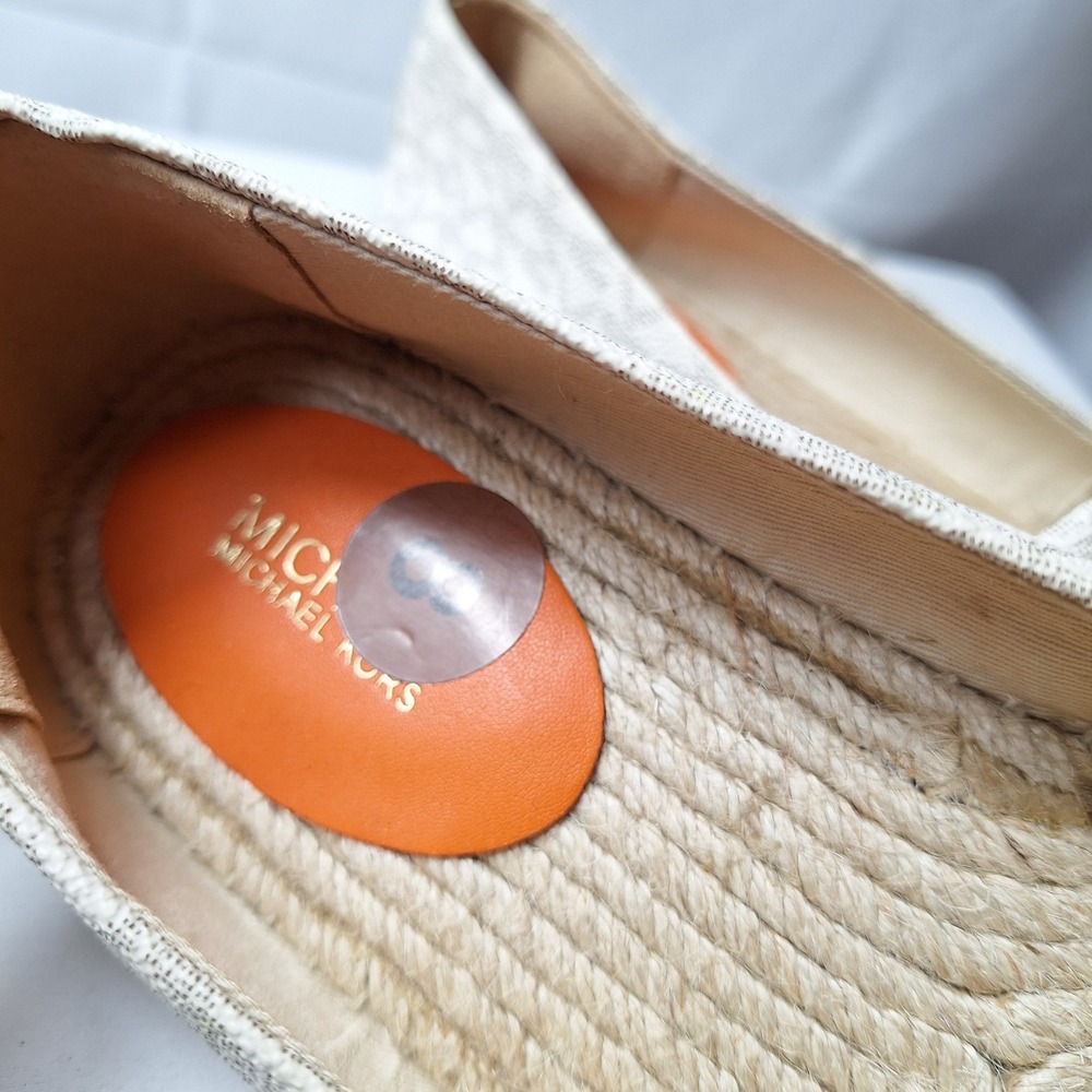 MICHAEL KORS "Kendrick" Slip-On Espadrille Sz 8 Signature Monogram AOP Palm Tree - Picture 9 of 10